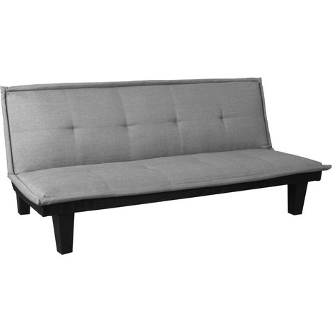 Sofá cama convertible de 3 plazas con respaldo regulable 170 x 100 cm tela gris claro 040011168 (1/5)
