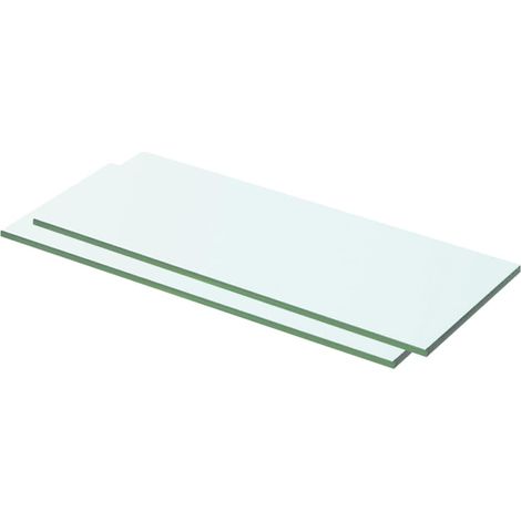 2 pcs Panneaux d'étagère, Tablettes Murale, Meubles de rangement Verre Transparent 50 x 15 cm MAE2263 (1/3)