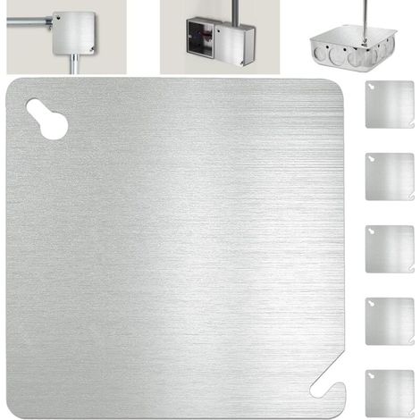 Pack 4 Inch Metal Electrical Junction Box Covers - 4 x 4 Inch Heavy Duty Flat Square Electrical Panel Plate MUMU (1/4)