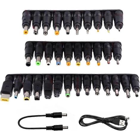 Cordon d'alimentation DC5521, câble de charge DC5,5 x 2,1 mm, ensemble de 34 adaptateurs femelles 5,5 x 2,5 mm (1/4)
