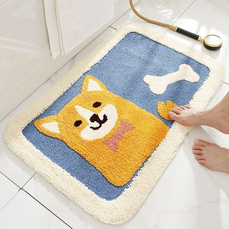 Tapis de bain amusant et mignon pour la décoration de la salle de bain, tapis en microfibre douce, antidérapant, lavable en machine, tapis de bain pour baignoire, 1 (1/5)