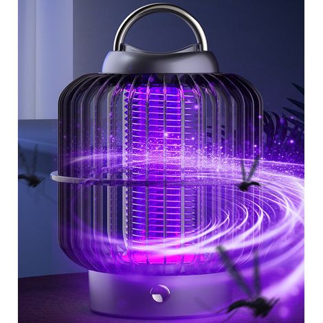 Lampe anti-moustiques d'intérieur, lampe anti-moustiques à brancher, choc électrique 2500V, lumière violet 385-395 nm pour attirer les moustiques, noir (1/5)