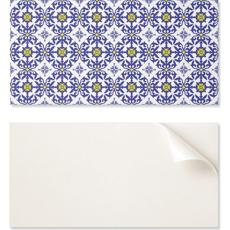 Baldosas de vinilo autoadhesivas con estampado decorativo de motivos florales, 10x40x20 cm.