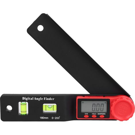Rapporteur numérique digital avec fonction d'arrêt automatique, affichage LCD, en plastique technique pour mesure d'angle de chantier (1/5)