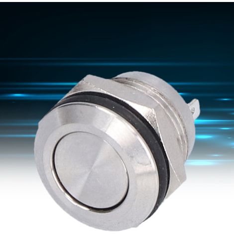 5 Interrupteurs à Bouton Plat en Acier Inoxydable, Étanches, Bornes à Vis, Accessoires Électriques 0‑220V, 12mm