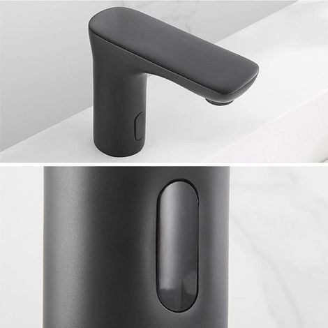Robinet mitigeur automatique noir pour lavabo, eau chaude et froide, sans contact, design moderne et élégant (1/5)