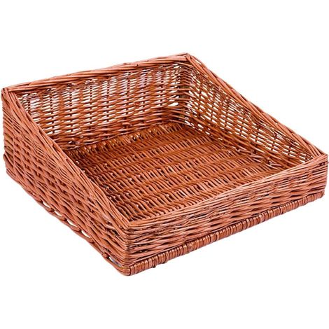 Cesto espositore in vimini rosso, 40x40H12/20 cm