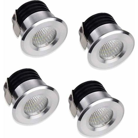 Lot de 4 Mini Spots Encastrables LED 3W Blanc Chaud Vitrine Eclairage plaques de plâtre Intérieur avec Transformateur [Classe énergétique A++] (1/5)
