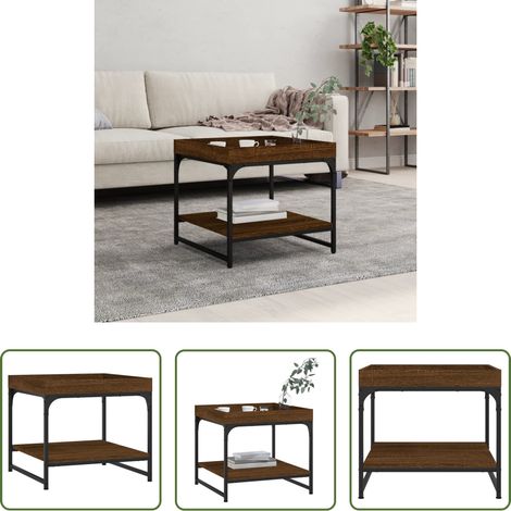 Table basse chêne marron - Table basse chêne marron 49,5x49,5x45 cm bois d'ingénierie (1/5)