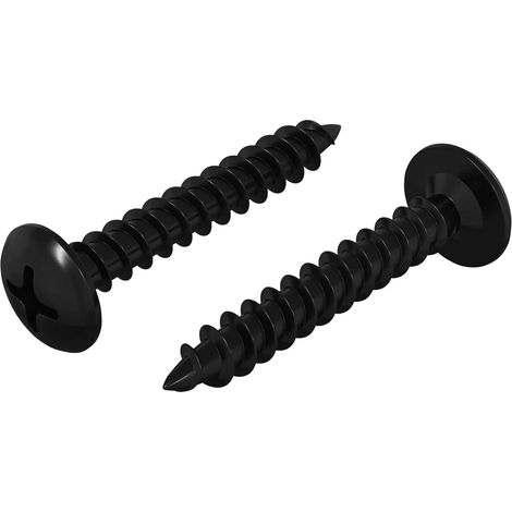 Self Tapping Nail 2 pcs Black 4 x 25 mm Steel vidaXL