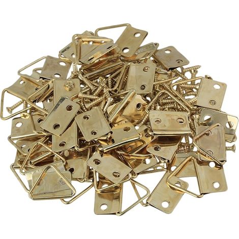 Or 24 x 18 mm Triangle Bague Crochets pour cadre photo tentures Lot de 50 (1/5)