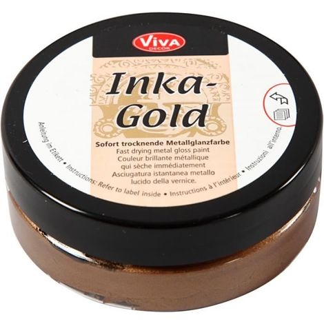 Peinture métallique - Inka-Gold - 50 ml - Marron Doré - Brillant - Mixte