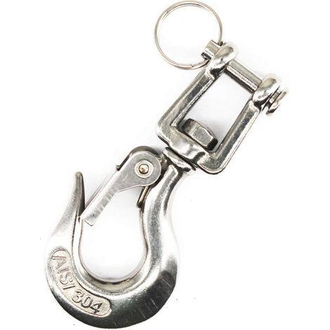 [NUNCA UTILIZADO]Gancho de elevación giratorio de acero inoxidable 304 con pestillo - Accesorio de seguridad, 650 kg, 1 (1/5)