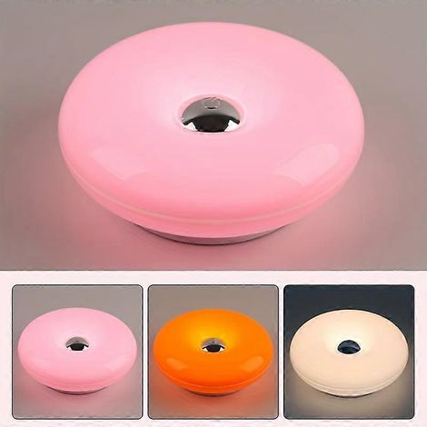 Veilleuse murale moderne en forme de donut, rechargeable, 3 températures de couleur, interrupteur tactile – Convient aux chambres, bureaux, salons et espaces de travail. (1/5)