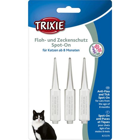 TRIXIE - PROTECTION ANTI-TIQUES ET PUCES, SPOT-ON POUR CHAT + DE 8 MOIS 25378