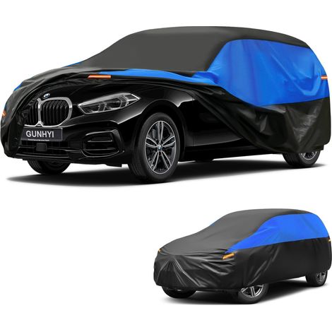 Housse de Voiture Imperméable et Respirante, Bâche pour BMW Série 1 E87/E81/F20/F21/F40/118i/120i/130i, Housse de Voiture Noire et Bleue, Bâche de Garage Complète pour Protéger de la Pluie.,Convient p (1/5)