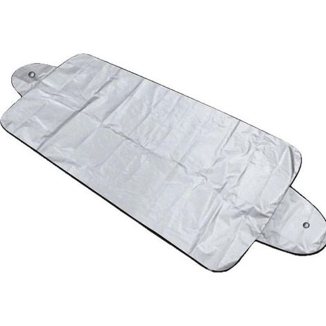 Universeller Windschutzscheibenschutz 150x70cm, wasserdichte Abdeckung gegen Schnee, Eis, Frost und Staub für Autos, 190T beschichtetes Gewebe (Silber)
