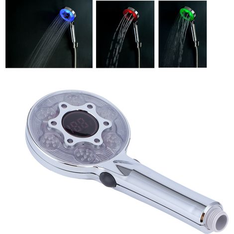 G1/2 Duschkopf mit 3-farbiger LED-Handbrause, wassersparend, für das Badezimmer zu Hause (1/5)