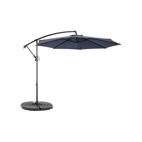 Parasol déporté 3 m inclinable à manivelle vert clair (1/4)