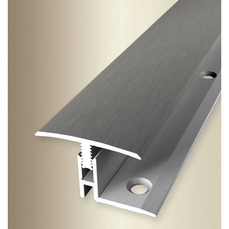 PROVISTON  Übergangsprofil  Parkettausgleich  Breite: 31.5 mm  Höhenausgleich: 12 - 17 mm  Länge: 2000 mm  Aluminiumprofil  Edelstahloptik  1 Stück
