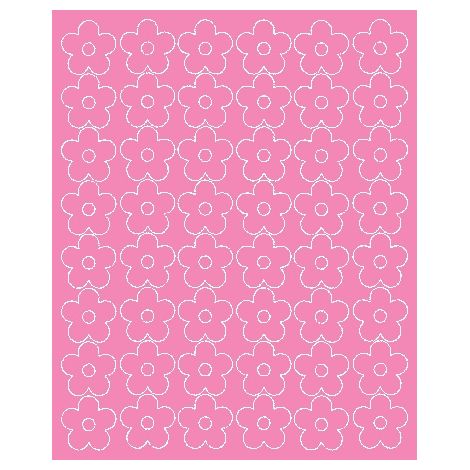 Adesivi murali a forma di fiori, 3 cm, 48 pezzi, rosa lucido