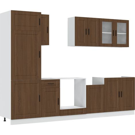 Maison Exclusive - Set Mobili da Cucina 8 pz Kalmar Rovere Marrone in Truciolato