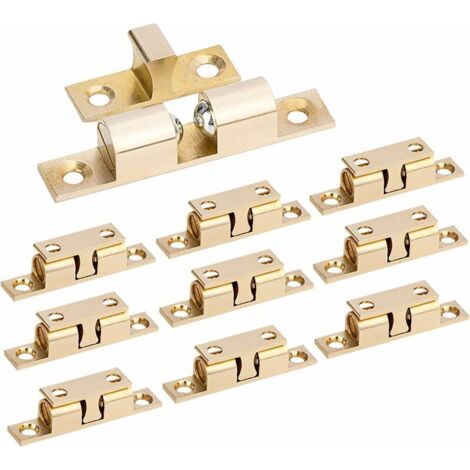 Loquet et targette Loquet à Double Boule en Laiton Fermetures de Porte avec vis à Double Loquet à Double Rouleau pour Placard Loquet de Meuble pour Placard Pour Armoire de Cuisine Placard et (1/5)
