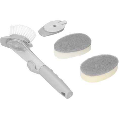 Brosse hydraulique multifonctionnelle pour casseroles et vaisselle, distributeur de savon, éponge de lavage, brosse automatique (1/5)