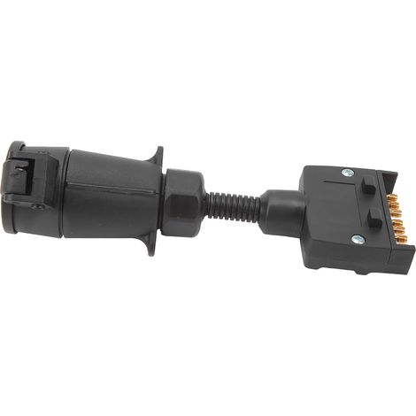 Adaptateur Remorque 7 Broches Ronde Femelle vers Plat Mâle Connecteur de Câblage Facile à Utiliser pour Caravane Bateau (1/5)