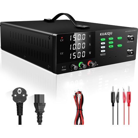 Alimentation de Laboratoire 150V 10A 1500W Alimentation Laboratoire Réglable avec Mémoire/OCP/OVP Alimentation Stabilisée pour Automatisé/Laboratoire/Batterie Test/Électronique (1/5)