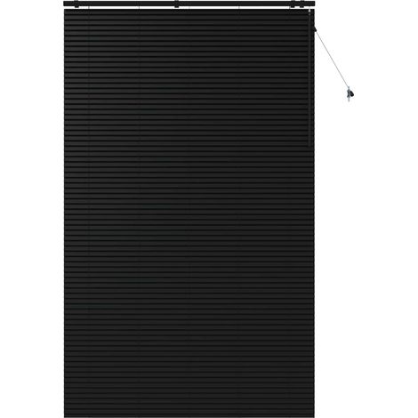 vidaXL Store Vénitien Noir 150 x 250 cm 35 mm Bois de paulownia massif