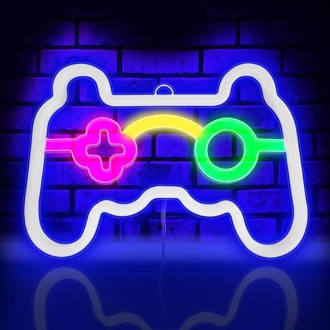 Lumières néon LED, alimentées par piles ou USB, idéales pour la décoration murale des salles de jeux et comme cadeaux pour les joueurs. (1/5)