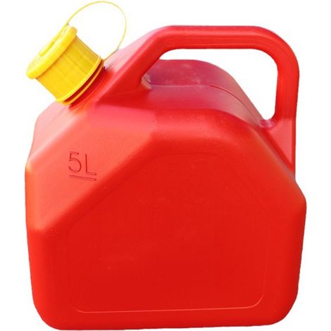 GARRYFIZH Bidon d'essence 5L 1,3 gallons ABS sans fuite, conteneur d'essence portable rouge avec tuyau de sortie
