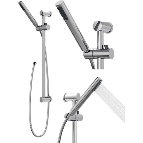 Set de Douche Argenté Granitan pour Salle de Bain avec Pommeau, Barre de Douche Della - 1 Pièce (1/5)