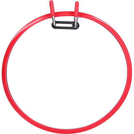 Cerceau à broder rouge en plastique, anneau de broderie au point de croix, cadre de broderie style printanier (1/5)