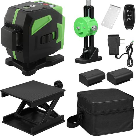 CG1485 Omni-directional Professional Laser Level Green Beam Self Leveling Horizontal & Vertical Line Laser Level IP54 Waterproof Outdoor Laser Leveling Tool with 2 Rechargeable Battery Pack for Pictur (1/4)