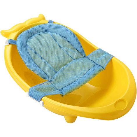 Siège de bain pour Bébé En Filet Coussin de Baignoire pour Bébé Nouveau-Né Filet De Bain Bébé En Forme De T Antidérapante et Pliable Tapis de bain pour Enfants Convient pour Bébé 0-12mois (1/4)