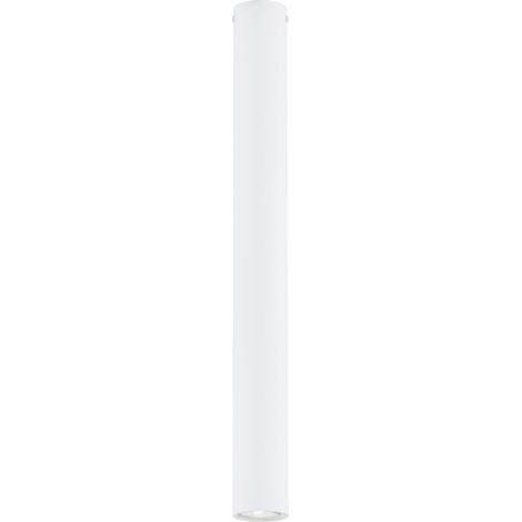 Plafoniera Moderna Faretto Tecno 1 Luce Acciaio Bianco 60 Cm (1/5)