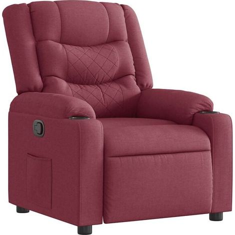 Fauteuil inclinable en tissu rouge bordeaux (1/5)
