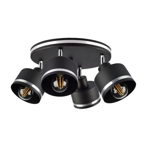 Plafonnier Candellux WAMA noir/argent métal 4xE27 45 cm