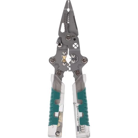 Pince à dénuder 12 en 1, outil à dénuder avec testeur de tension, rappel, coupe électrique pliable et robuste pour un usage domestique professionnel (1/5)