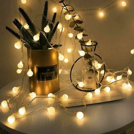 MINKUROW 40 Palline 6m String Lights, Piccole Palline Lucine, Bianco Caldo, Decorazione Per Natale, Halloween, Matrimonio, Compleanno, Casa, Giardino, Pasqua, Patio, Prato, Confezione Da 1 (1/4)
