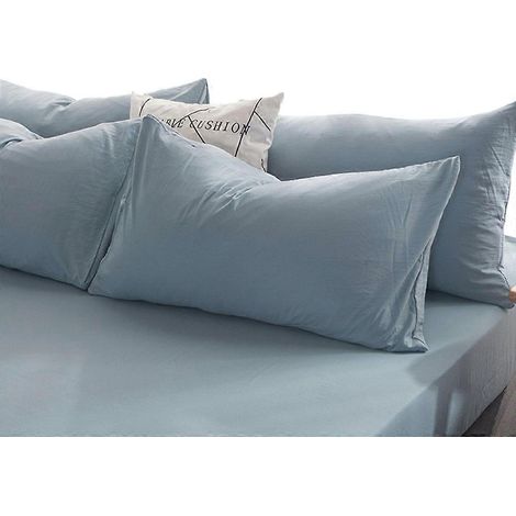 Housse de coussin 48 x 74 cm, pour canapé, chambre, maison de campagne, décoration extérieure, lot de 2 - Bleu (1/5)