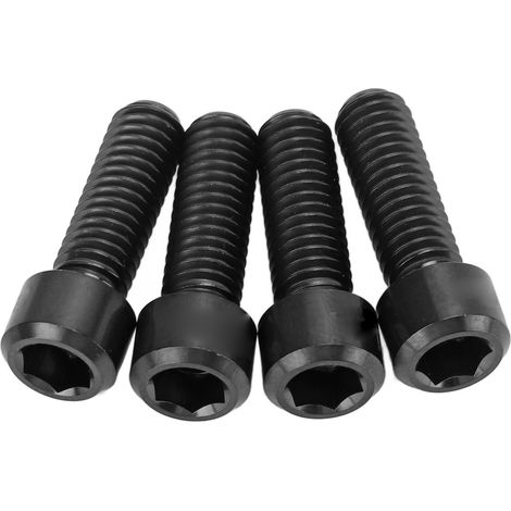 RISK Lot de 4 vis de fixation M6x18 mm pour étrier de frein à disque VTT, en alliage de titane antirouille, noires (1/5)