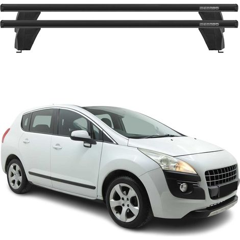 OMAC Dachträger Querträger Alu für Peugeot 3008 I 2008-2016 – Abschließbar – T-Nut – City-Crash-getestet – Max. 75 kg Schwarz (1/5)