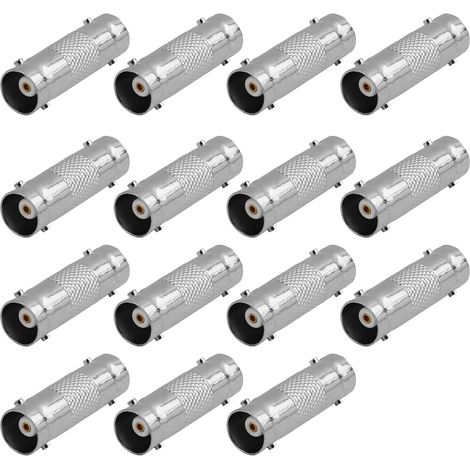 15 Pièces Adaptateurs Connecteurs BNC Femelle à BNC Femelle pour Caméras de Sécurité CCTV, Connecteurs en Métal Nickelé, Résistants à la Corrosion 