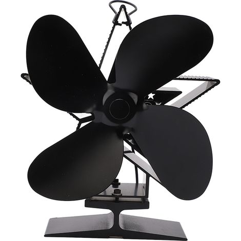 Ventilateur de poêle 4 pales auto-alimenté par chaleur, résistant haute température, silencieux, thermodynamique pour cheminée à bois (1/5)