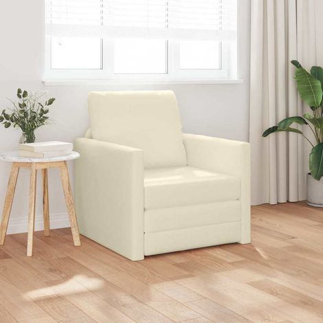Canapé-Lit,Lit de jour,Lit de repos 60cm Crème Simili cuir (1/5)
