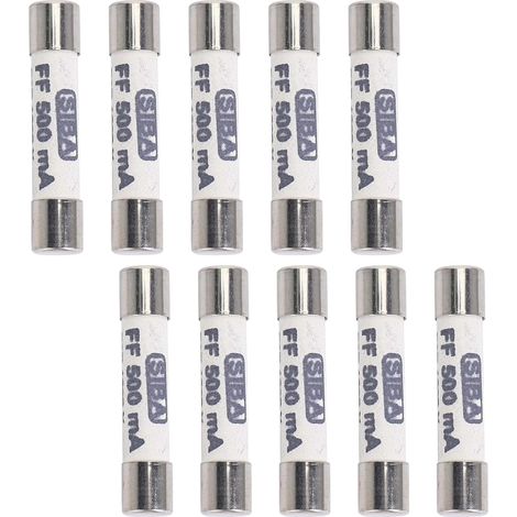 Lot de 10 fusibles en céramique blanche pour multimètre 1000 V 500 mA 6,3 x 32 mm (1/5)