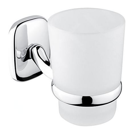 Nimco Simona - Pot à brosse à dents et à dentifrice avec support, chromé SI 7258C-26 (1/2)